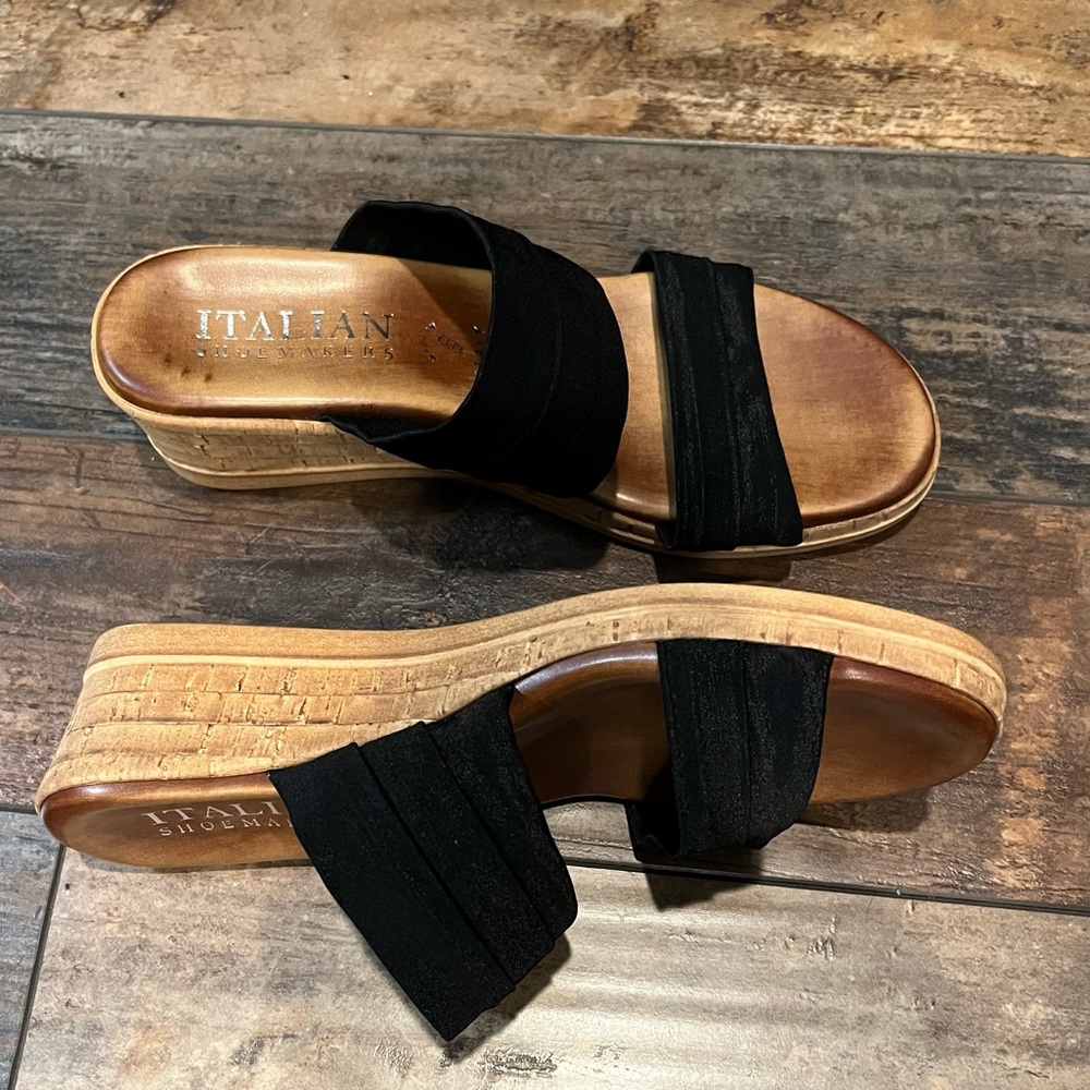 Italian Shoemakers Wedge Sandals. Handmade in Italy. Size 8. Excellent Condition